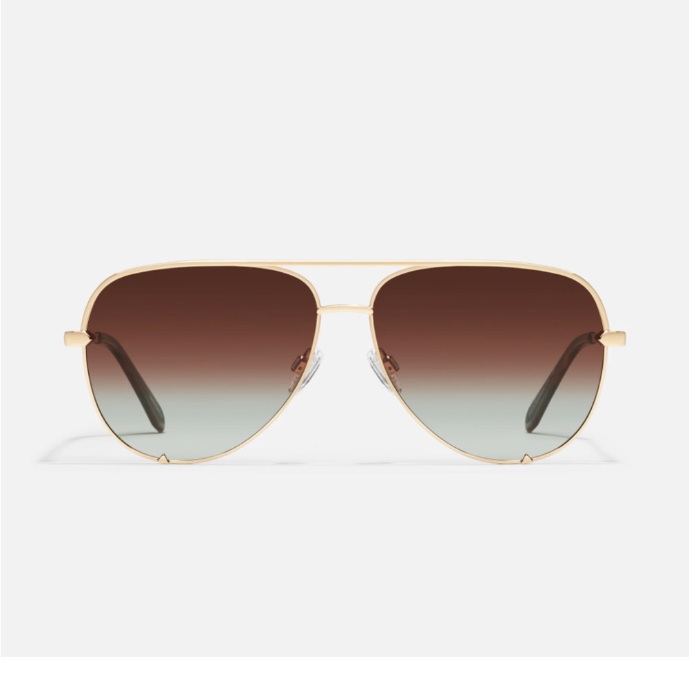 Quay Australia Gold Gradient Sunglasses High Key 126 New !